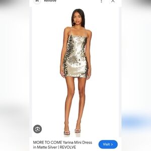 NWOT MORE TO COME Yarina Mini Dress in Silver